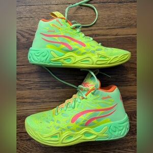 PUMA x LaMelo Ball MB.04 "Gem" basketball shoes in the Yellow Alert/Green Glare/